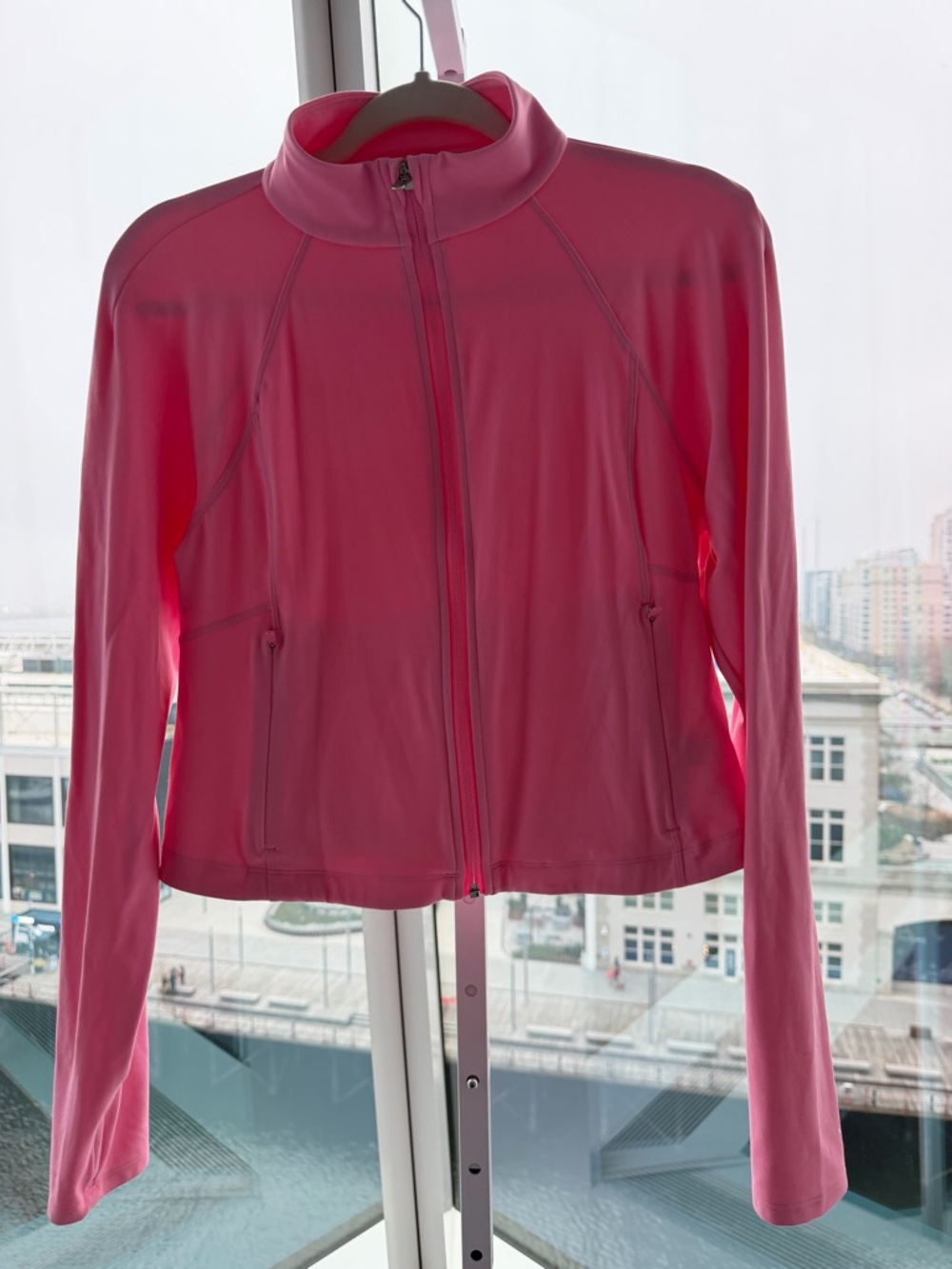 Athleta bubble gum pink Full-Zip Bomber Jacket